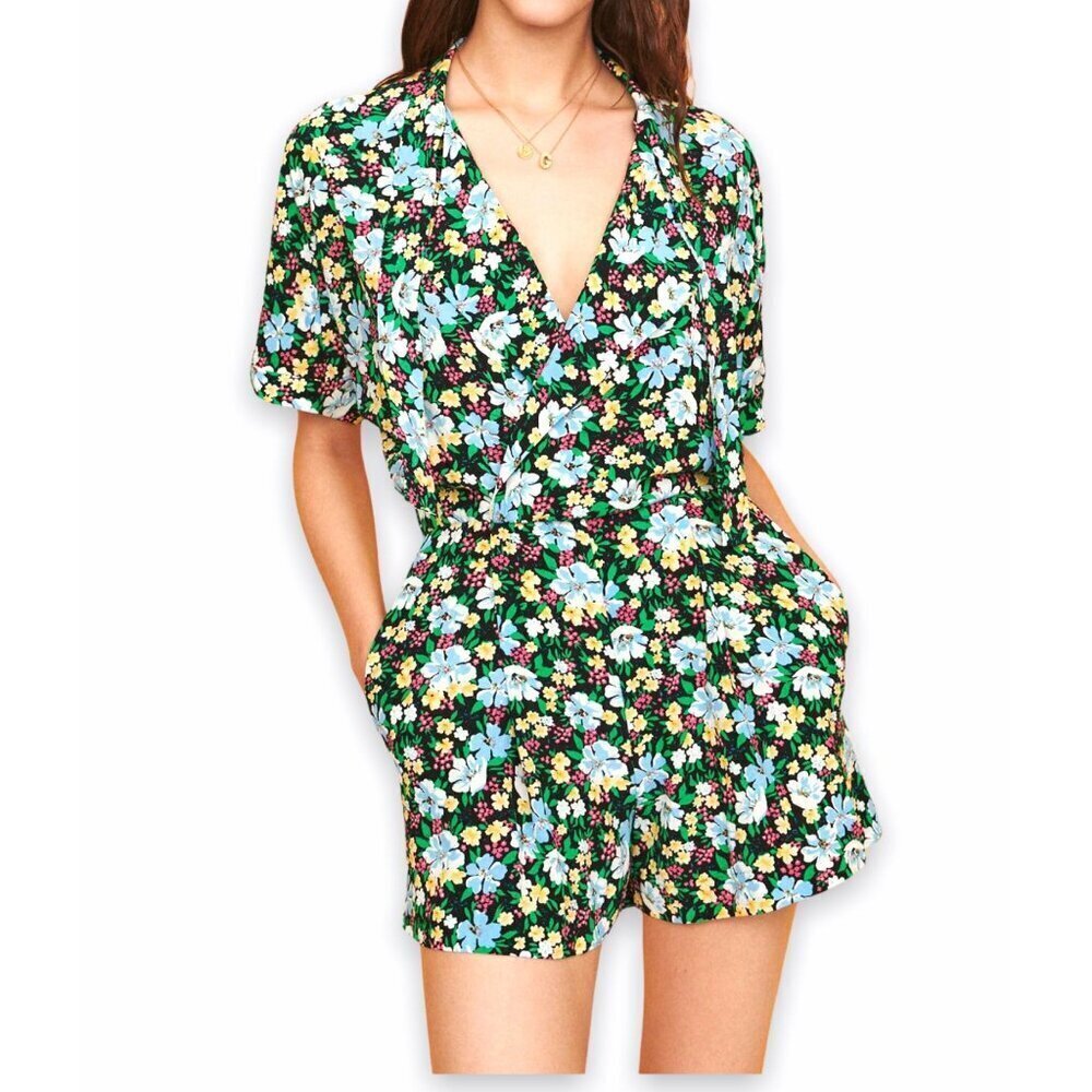 Maje Imalia Short Sleeve Floral Romper, Size 36 EU/US S, New with tag